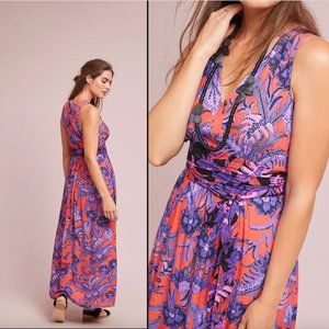 Anthropologie Mave Macie Floral Maxi Dress Summer Wedding Cocktail